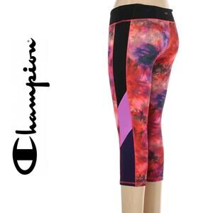 Champion Yoga Running Pants XS C9 Red Tie Dyed Color Block DuoDry Activewear